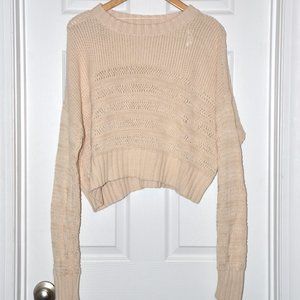 Cream Oversized Cropped Sweater
